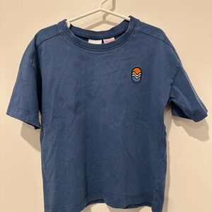 Blue Kids T-Shirt with Wave Patch